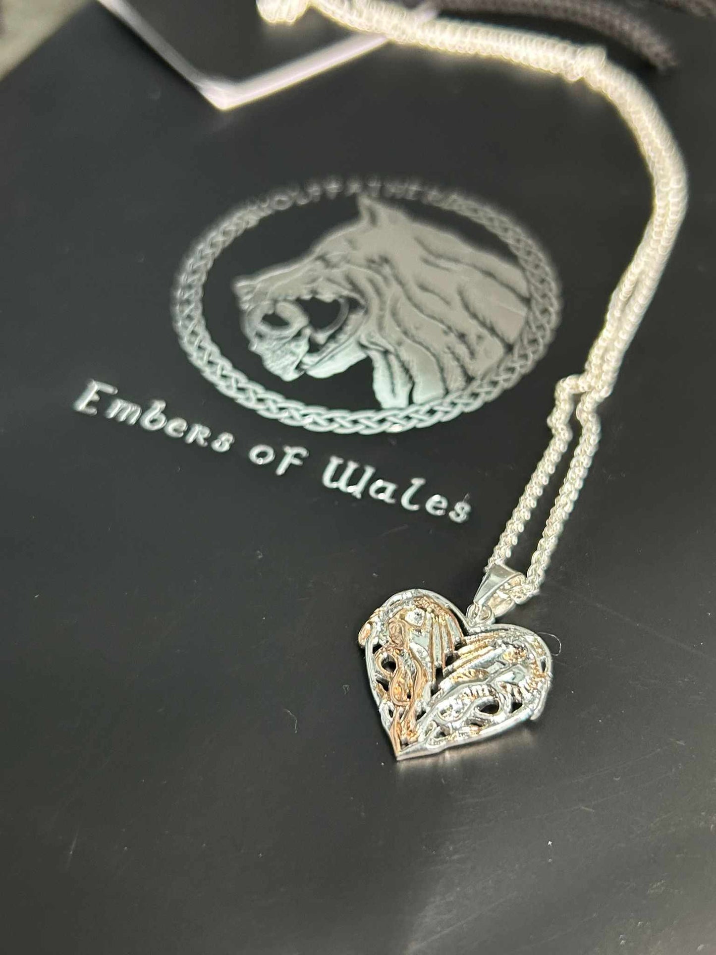Dinas Emrys Sterling Silver and Rose Gold Necklace